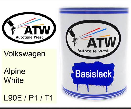 Volkswagen, Alpine White, L90E / P1 / T1: 1L Lackdose, von ATW Autoteile West.